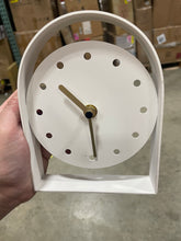 Load image into Gallery viewer, White Analog Metal Quartz Tabletop Clock
