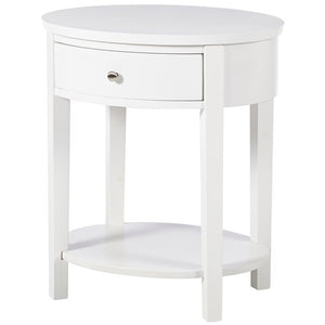 White Canterbury Tall End Table with Storage
