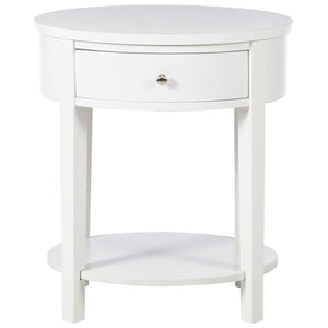 White Canterbury Tall End Table with Storage