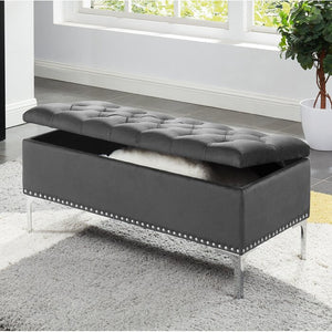 Carmel Barrie Upholstered Flip Top Storage Bench