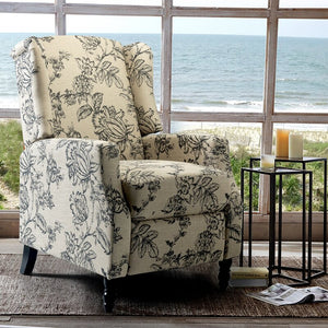 Celia Upholstered Recliner with Classic Wing Back