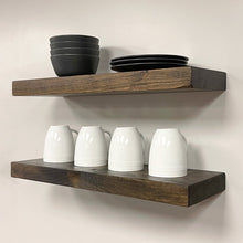 Load image into Gallery viewer, 1.75&quot; H x 36&quot; W x 10&quot; D Jacobean Cerasella 2 Piece Pine Solid Wood Floating Shelf (Set of 2)
