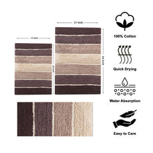 Load image into Gallery viewer, Cervantes 100% Cotton Bath Rug with Non-Slip Backing (Set of 2)
