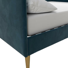 Load image into Gallery viewer, Twin Blue Velvet Chadlee Upholstered Daybed
