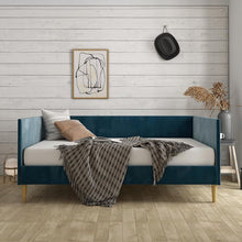 Load image into Gallery viewer, Twin Blue Velvet Chadlee Upholstered Daybed
