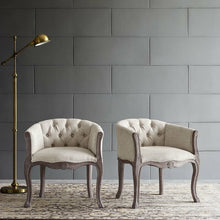 Load image into Gallery viewer, Crown Tufted Arm Chair in Beige
