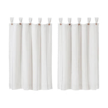 Load image into Gallery viewer, 36&quot; W x 36&quot; L White/Gray Cumberledge Striped Cotton Tailored 72&#39;&#39; Cafe Curtain (Set of 2)
