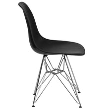 Load image into Gallery viewer, Black Daker Plastic Chair with Chrome Base (Set of 2)
