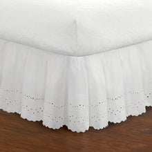 Load image into Gallery viewer, Queen White Dakota Ruffled Bed Skirt
