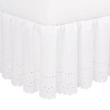 Load image into Gallery viewer, Queen White Dakota Ruffled Bed Skirt
