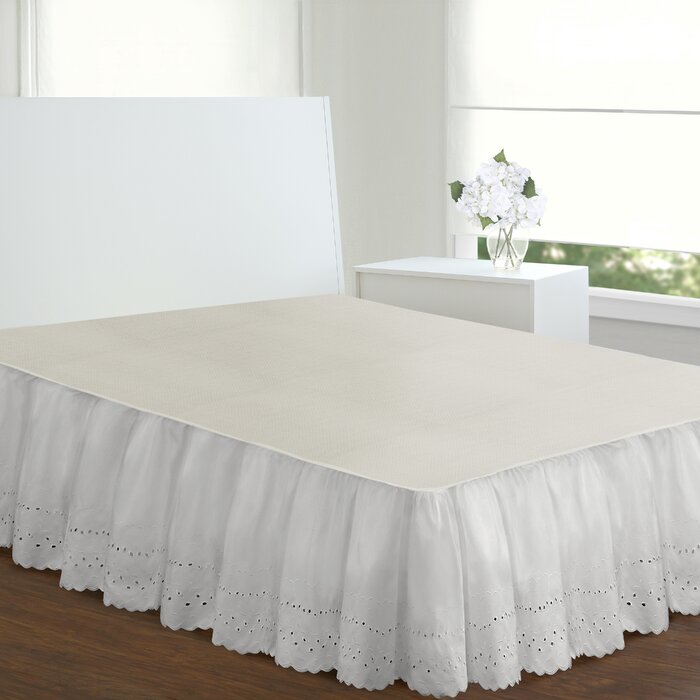 King White Dakota Ruffled Bed Skirt