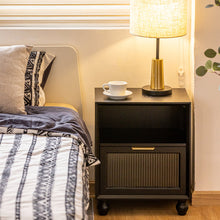 Load image into Gallery viewer, Dyamon One Drawer Nightstand with Open Shelf
