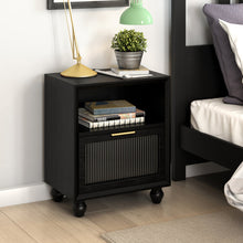 Load image into Gallery viewer, Dyamon One Drawer Nightstand with Open Shelf
