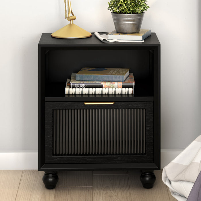 Dyamon One Drawer Nightstand with Open Shelf