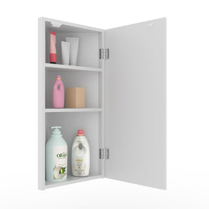 Eastbrook 12.8'' W 24.2'' H Corner Mount Frameless Medicine Cabinet with Mirror and 3 Fixed Shelves