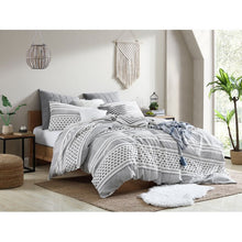 Load image into Gallery viewer, Ellard Gray/Ivory Standard Cotton 5 Piece Comforter Set
