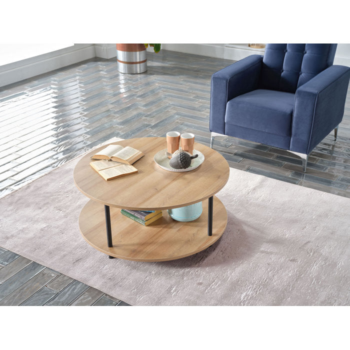 Elton 3 Legs Coffee Table with Storage, Brown