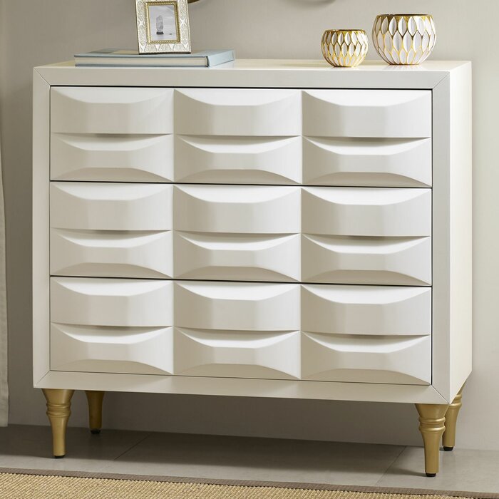 White Emma 3-Drawer Accent Chest