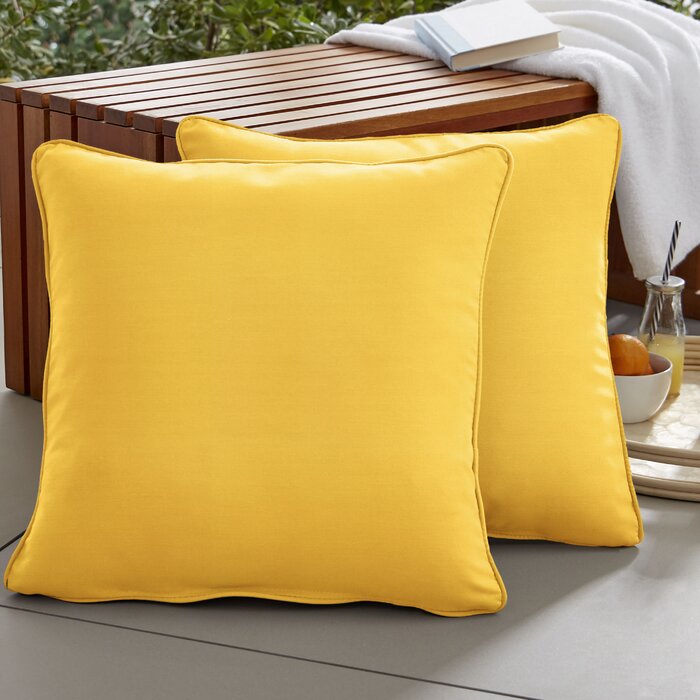 Yellow Erika Sunbrella® Indoor/Outdoor Throw Pillow