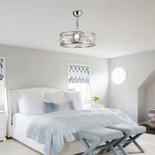Load image into Gallery viewer, 22&quot; Modern Chrome Downrod Mount Reversible Crystal Fandelier Ceiling Fan with Lighting and Remote Control
