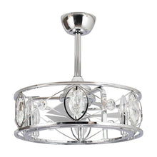 Load image into Gallery viewer, 22&quot; Modern Chrome Downrod Mount Reversible Crystal Fandelier Ceiling Fan with Lighting and Remote Control
