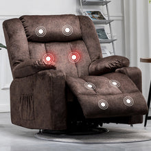 Load image into Gallery viewer, Faygah Recliner Chair Massage Rocker With Heated 360 Degree Swivel Recliner Single Sofa Seat With Cup Holders For Living Room
