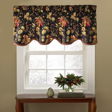 Load image into Gallery viewer, Felicite Floral Cotton Scalloped Window Valance (Set of 3)
