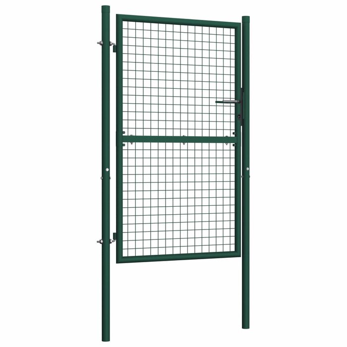Green Fence Gate Metal Fence Post for Outdoor Doorway Garden Gate (Single)
