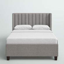 Load image into Gallery viewer, Flemings Vertical Channel Tufted Wingback Upholstered Platform Bed, King (Headboard Only)
