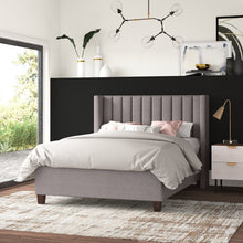 Load image into Gallery viewer, Flemings Vertical Channel Tufted Wingback Upholstered Platform Bed, King (Headboard Only)
