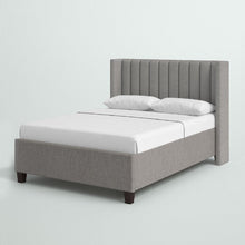 Load image into Gallery viewer, Flemings Vertical Channel Tufted Wingback Upholstered Platform Bed, King (Headboard Only)
