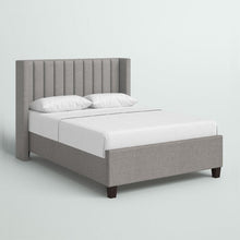 Load image into Gallery viewer, Flemings Vertical Channel Tufted Wingback Upholstered Platform Bed, King (Headboard Only)
