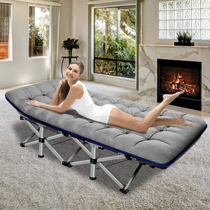 Folding Camping Cots with Thicker Mattress and Carry Bag for Adults 880lbs, Heavy Duty