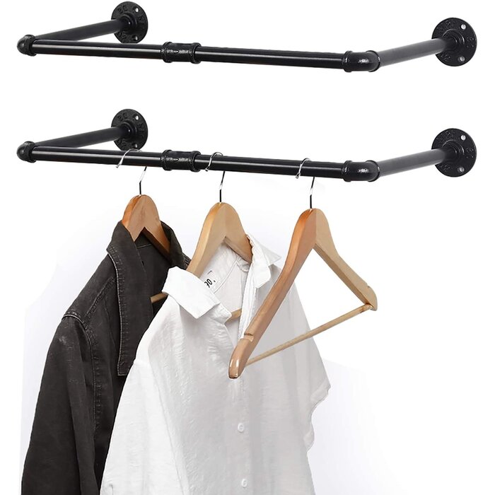 Fruge Metal Wall Mounted Clothes Rack (Set of 2)