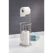 Load image into Gallery viewer, Metal Free Standing Toilet Paper Stand/Dispenser - Holds 4 Rolls
