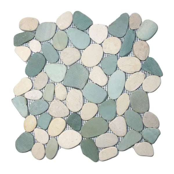 Ganges Random Sized Natural Stone Mosaic Tile in Gray/Cream