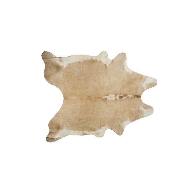 Goosman Handmade Cowhide Tan/White Rug