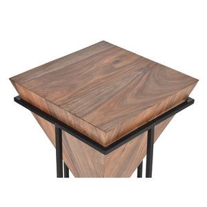 Gupton Solid Wood Cross Legs End Table