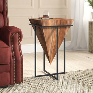 Gupton Solid Wood Cross Legs End Table