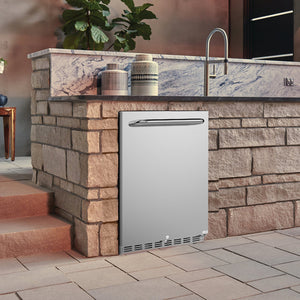 24 inch Commercial Grade 5.12 cu. ft. Indoor Undercounter Fridge with Stainless Steel Reversible