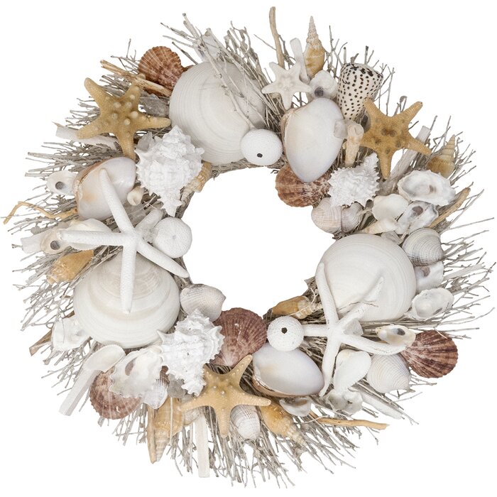 Handcrafted Preserved Mixed Assortment Shell Wreath