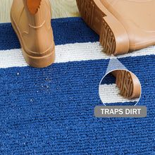 Load image into Gallery viewer, Navy Hanksville Non-Slip Striped Outdoor Doormat, 32&quot; x 48&quot;
