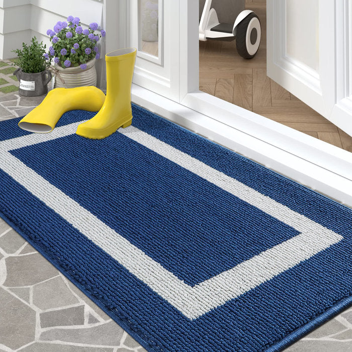 Navy Hanksville Non-Slip Striped Outdoor Doormat, 32