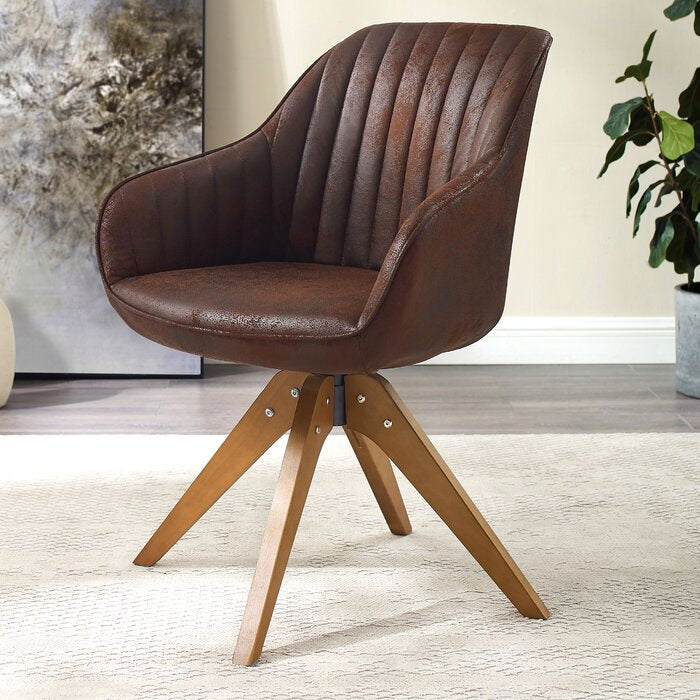 Hayek Vegan Leather Swivel Armchair