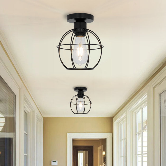 Hayya Farmhouse Industrial Flush Mount Ceiling Light