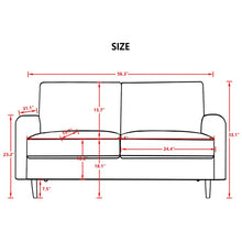 Load image into Gallery viewer, Hessville Velvet Round Arm Loveseat
