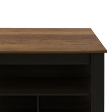 Load image into Gallery viewer, Black/Brown Isaacs Wood Kitchen Island
