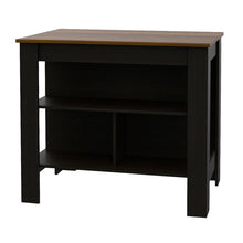 Load image into Gallery viewer, Black/Brown Isaacs Wood Kitchen Island
