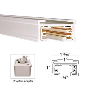 1.81" H x 96" W x 1" D White J Series Track