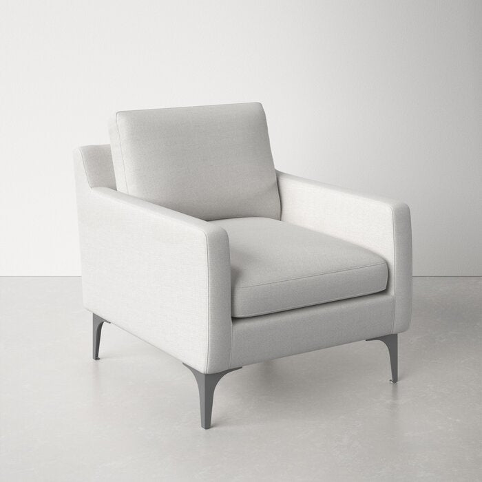 Jones Upholstered Armchair, Light Gray